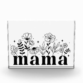 Minimalistic Black & White Wildflower Mama Fotoblock