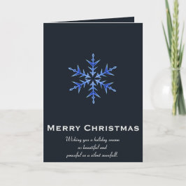 Minimalistic BLue Snowflake Hand Drawn Art Karte