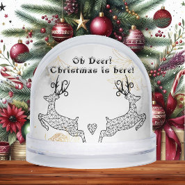 Minimalistic Christmas Reindeers Black White Decor Schneekugeln