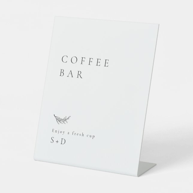 Minimalistic Coffee Bar Wedding Sign Sockelschild (Vorderseite)