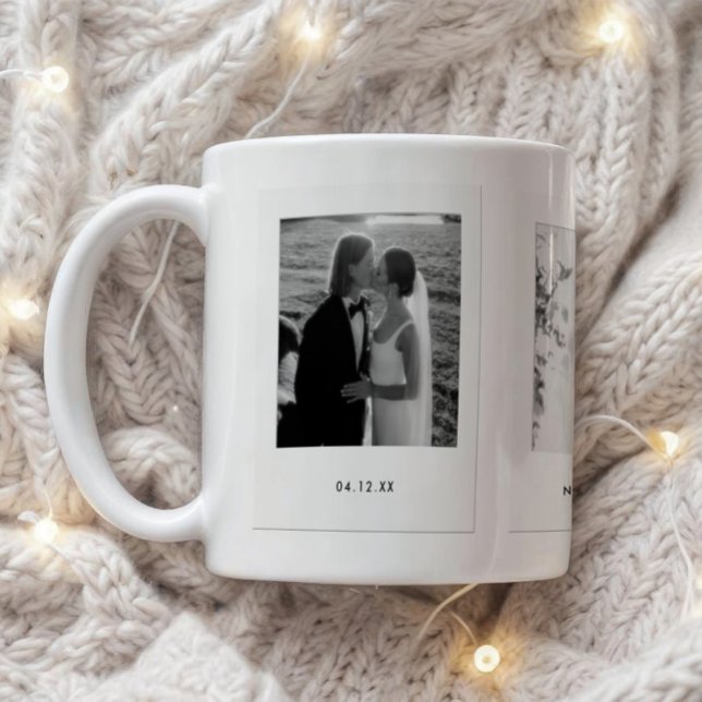 Minimalistic Couple 3 Polaroid Photos Wedding Kaffeetasse (Von Creator hochgeladen)