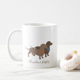 Minimalistic Dackel-Silhouette- und -Hundnamen Kaffeetasse