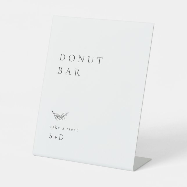 Minimalistic Donut Bar Wedding Sign Sockelschild (Vorderseite)