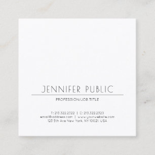 Minimalistic eleganter moderner schlichter Trendy Quadratische Visitenkarte