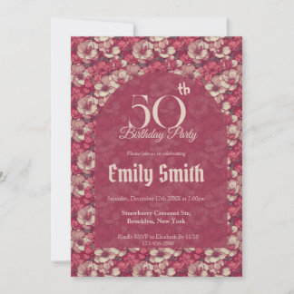 Minimalistic Gardenias Inspired 60Th Birthday Einladung