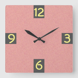 Minimalistic Girly vierteljährliche Stellen auf Quadratische Wanduhr