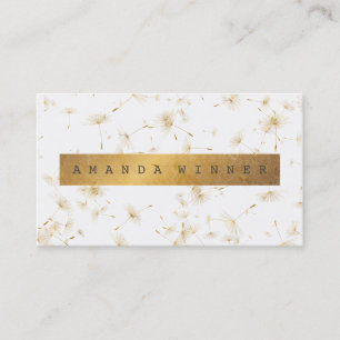 Minimalistic Grungy GoldlöwenzahnConfetti Vip Visitenkarte