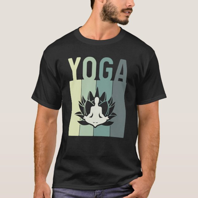 Minimalistic Lotus Flower Meditating Yoga T-Shirt (Vorderseite)