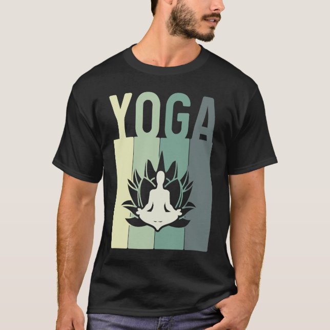 Minimalistic Lotus Flower Meditating Yoga T-Shirt (Vorderseite)
