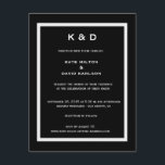 Minimalistic moderne Schwarzweiss-Hochzeit Einladung<br><div class="desc">Damit Sie/besonders anfertigen Sie personifizieren. Der ganzer Nichterfüllungstext kann mit Ihren eigenen Benennungen völlig besonders angefertigt werden,  und Sie können den Schriftart,  die Größen u. die Farben des Textes auch ändern.</div>