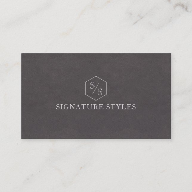 Minimalistic Monogram | Charcoal Gray Visitenkarte (Vorderseite)