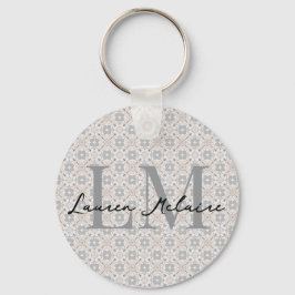 Minimalistic Monogram Script Name Spanish Tile Schlüsselanhänger