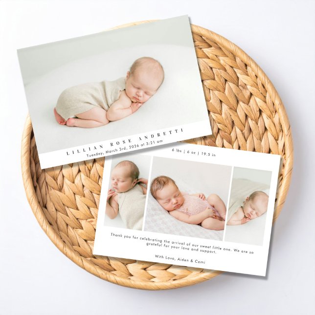 Minimalistic Newborn Announcement Einladung (Von Creator hochgeladen)