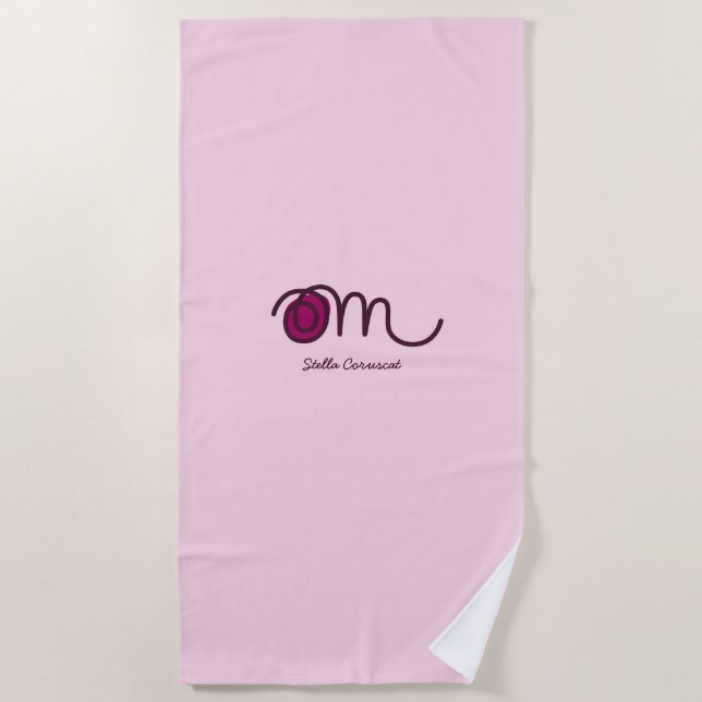Minimalistic Om Handwritten Personalized Strandtuch (Vorderseite)