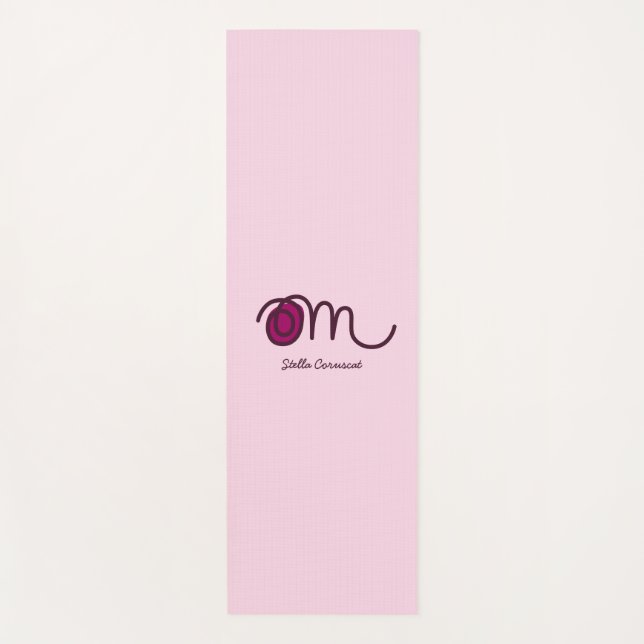 Minimalistic Om Handwritten Personalized Yoga Mat Yogamatte (Vorderseite)