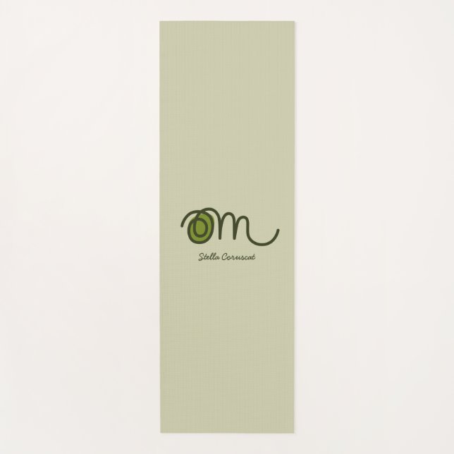 Minimalistic Om Handwritten Personalized Yoga Mat Yogamatte (Vorderseite)