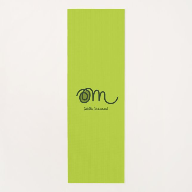 Minimalistic Om Handwritten Personalized Yoga Mat Yogamatte (Vorderseite)