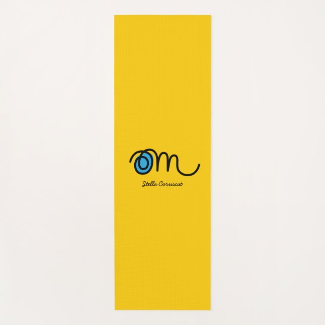 Minimalistic Om Handwritten Personalized Yoga Mat Yogamatte (Vorderseite)