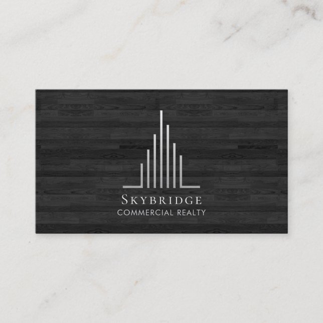 Minimalistic Real Estate Logo | Drk Wood Visitenkarte (Vorderseite)