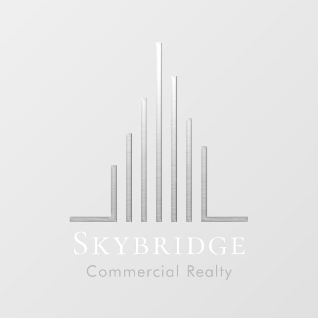 Minimalistic Real Estate Logo Window Cling Fensteraufkleber (Blatt)