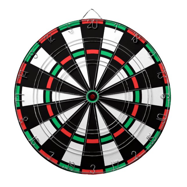 Minimalistic Red and Green Christmas Dartscheibe (vorne)