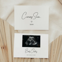 Minimalistic Script "Coming Soon" Baby Pregnancy Ankündigung