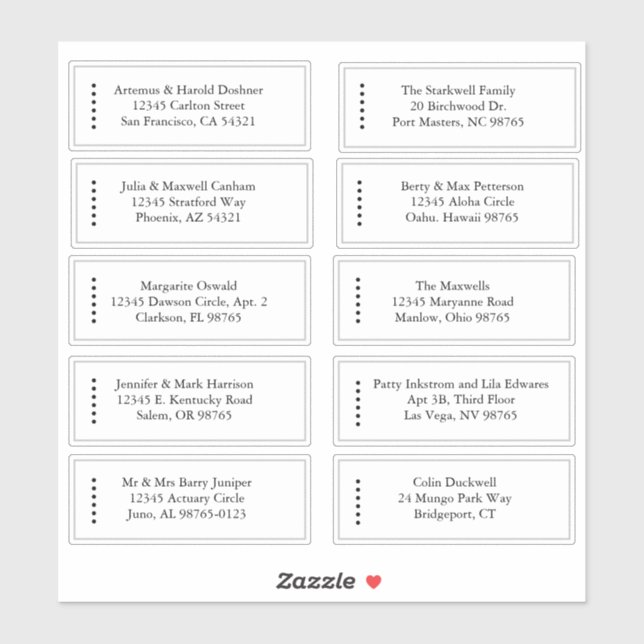 Minimalistisch-1 B&W-Blatt mit 10 Adressenmarken Aufkleber (Blatt)