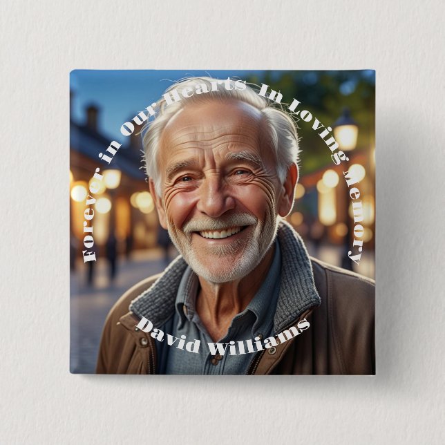 Minimalistisch 1 Special Foto Celebration Life Button (Vorderseite)