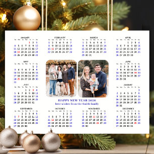 Minimalistisch 2026 Kalender Moderne Familie 2 Fot Feiertagskarte