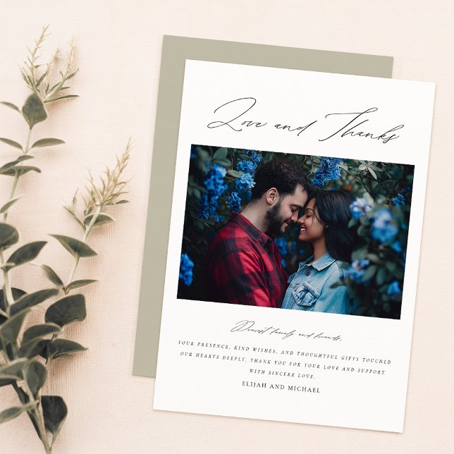 Minimalistisch 2 Foto Hochzeit Dankeschön Karte (Von Creator hochgeladen)