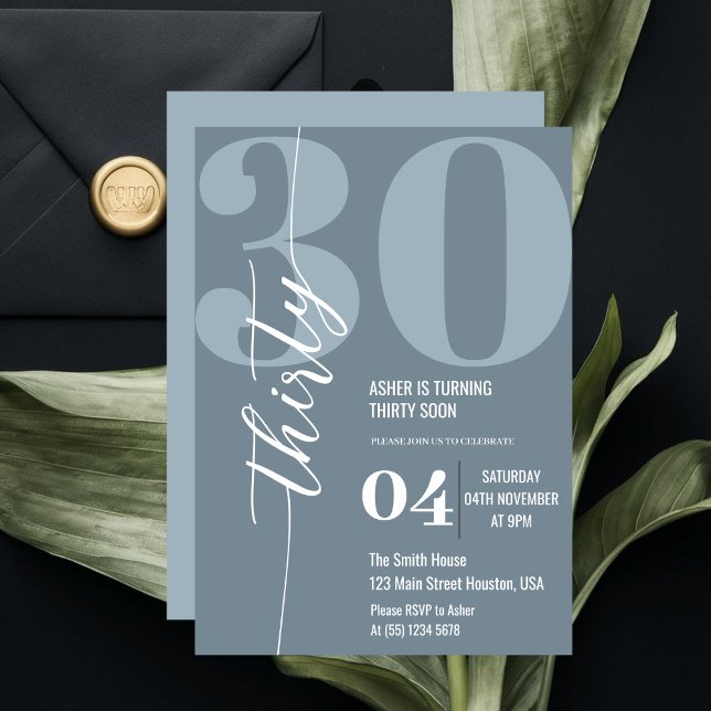 Minimalistisch 30. Geburtstag Party Einladung (Von Creator hochgeladen)