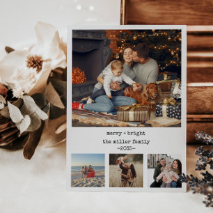 Minimalistisch 4 Fotos Schreibmaschine Weihnachtsp Postkarte