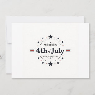 Minimalistisch 4. Juli Einladung - Retro Typograpi