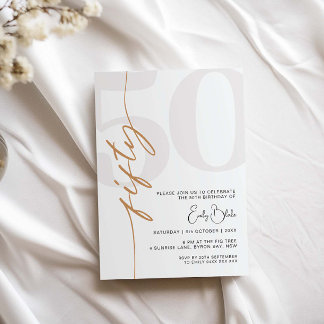 Minimalistisch 50. Geburtstagsparty Einladung