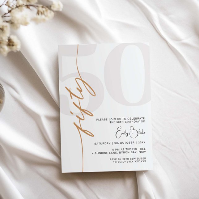 Minimalistisch 50. Geburtstagsparty Einladung (Von Creator hochgeladen)
