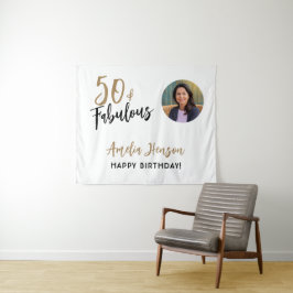 Minimalistisch 50 und fabelhaftes Foto 50. Geburts Wandteppich