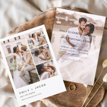 Minimalistisch 5 Foto Moderne Elegante Hochzeit