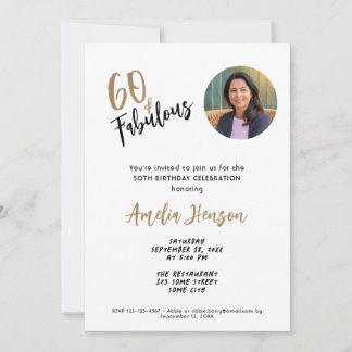 Minimalistisch 60 und fabelhaftes Foto 60. Geburts Einladung