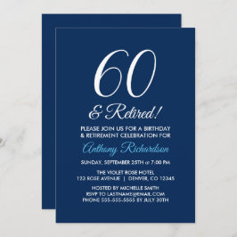 Minimalistisch 60 und Remüde Blue Retirement der M Einladung