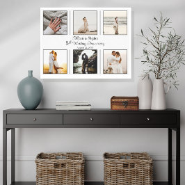 Minimalistisch 6 Foto 5. Hochzeitstag Leinwanddruck