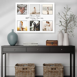 Minimalistisch 6 Foto 60. Hochzeitstag Leinwanddruck