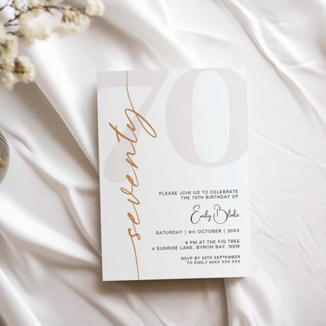Minimalistisch 70. Geburtstagsparty Einladung (Von Creator hochgeladen)