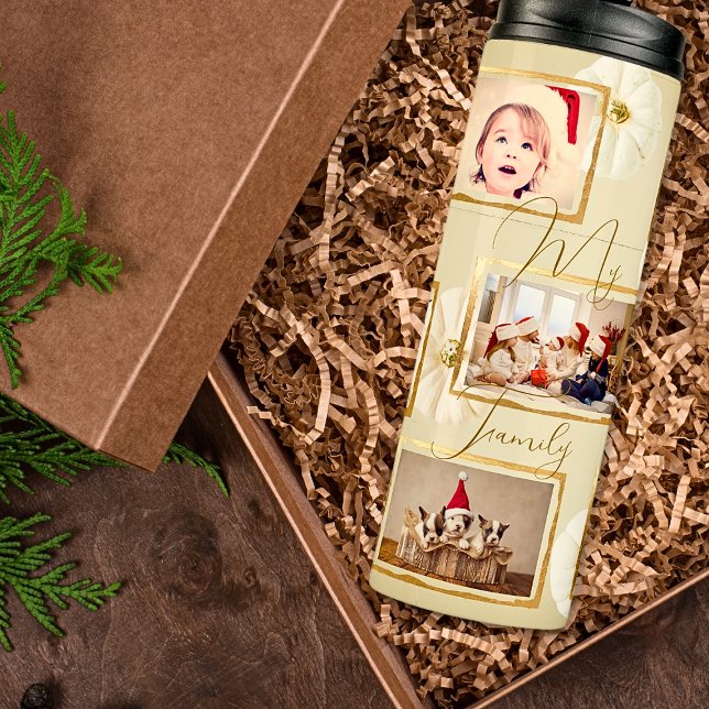 Minimalistisch 7 Fotomodell Beige Weihnachten Thermosbecher (Von Creator hochgeladen)