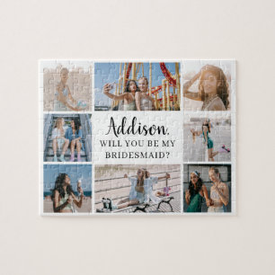 Minimalistisch 8 Foto Collage Bridesmaid Vorschlag Puzzle