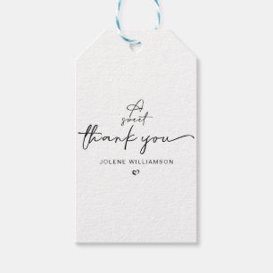 Minimalistisch A Sweet Vielen Dank Script Heart Geschenkanhänger