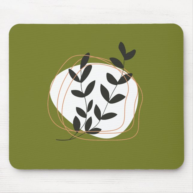 Minimalistisch abstrakt in hübscher Farbe Olivengr Mousepad (Vorne)