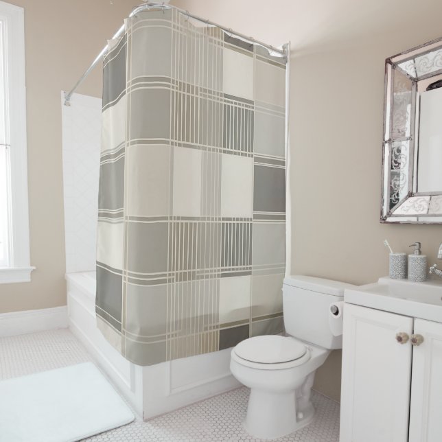 "Minimalistisch Abstrakt mit geometrischem Muster Duschvorhang (Beispiel)