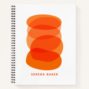 Minimalistisch Abstrakte Kunst Rotes Orange Person Notizbuch