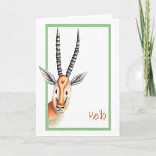 Minimalistisch African Antilope Personalisiert Hal Karte