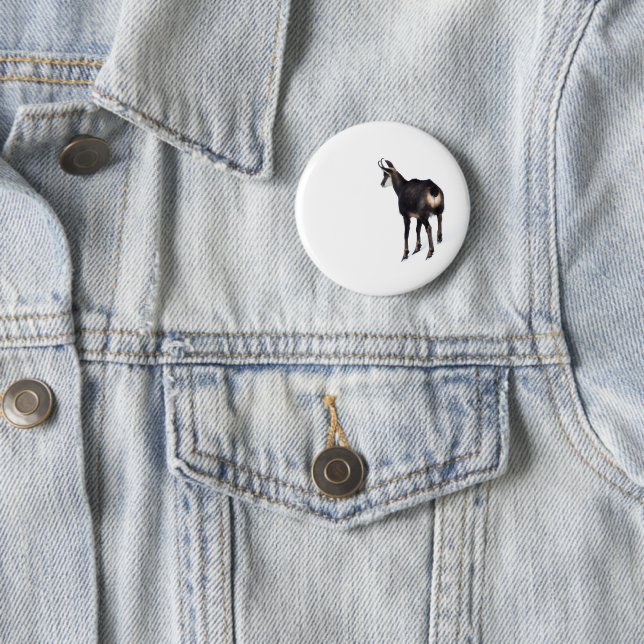 Minimalistisch Alpinistisches Gämse Bergziege auf  Button (Beispiel)